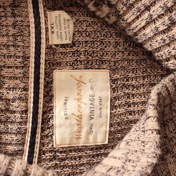 Cozy, vintage, shaker-knit sweater. Oatmeal & Black space dyed. - Picture 3 of 5